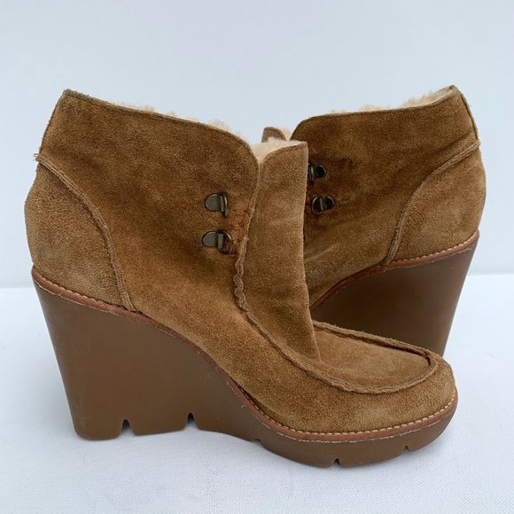 Suede fur trim platform boots, made in Brazil - Picture 3 of 3